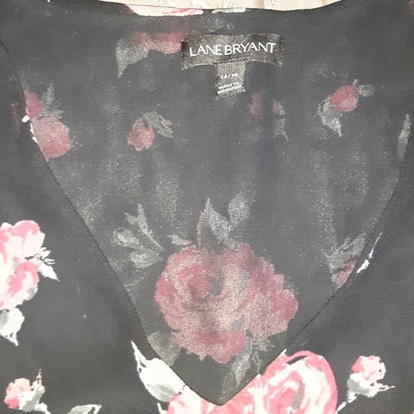 Lane bryant black floral blouse 14/16 - Picture 4 of 5